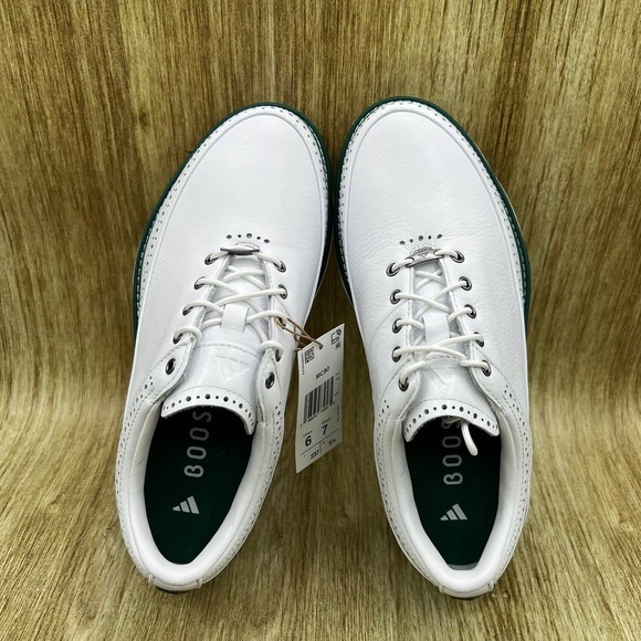 Adidas MC80 Spikeless Mens Size 6 Womens 7 Golf Shoes White Green Wingtip IE3526 main image 8